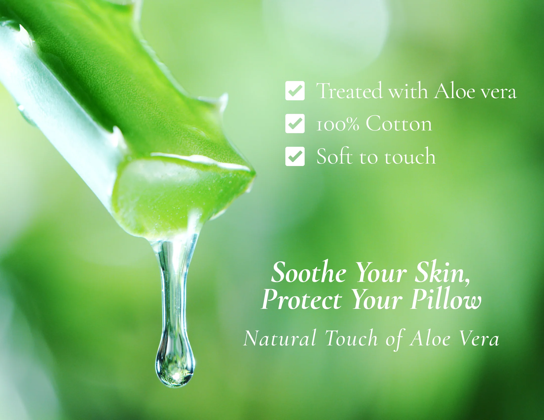 Aloe Vera Pillow Cover - 100% Cotton, Sooth your skin, protect your pillow - Image 5